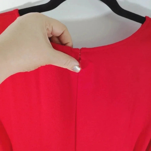 Lane Bryant Red Dress Slash Shoulder Plus Size 18 - Picture 10 of 15